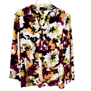 Jones New York Signature Colorful Floral Blouse